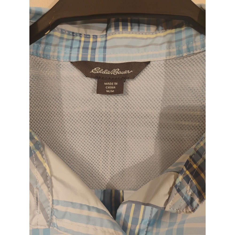 Eddie Bauer Shirt Womens Medium M Blue Plaid Adventurer Shirt Button Up Dry - Picture 5 of 11